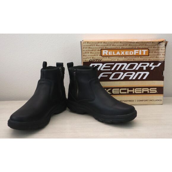 Skechers 64839 Men's 10.5M Black Resment-Korver Relaxed Fit Chelsea Boots - Picture 1 of 12